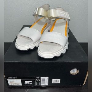 Sorel Women's Kinetic Sandals - Sea Salt, Black - Size 6.5